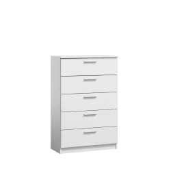 Commode BLANCHE – 5 tiroirs design moderne