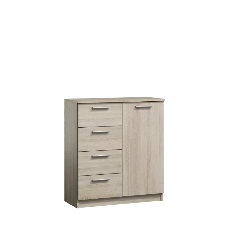 Commode SONOMA 1 porte & 4 tiroirs aspect chêne clair – Style moderne & pratique | Golddeco