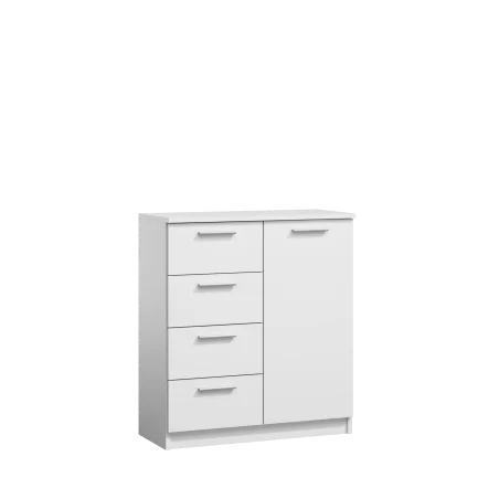 Commode BLANCHE 1 porte & 4 tiroirs – Rangement élégant et pratique | Golddeco