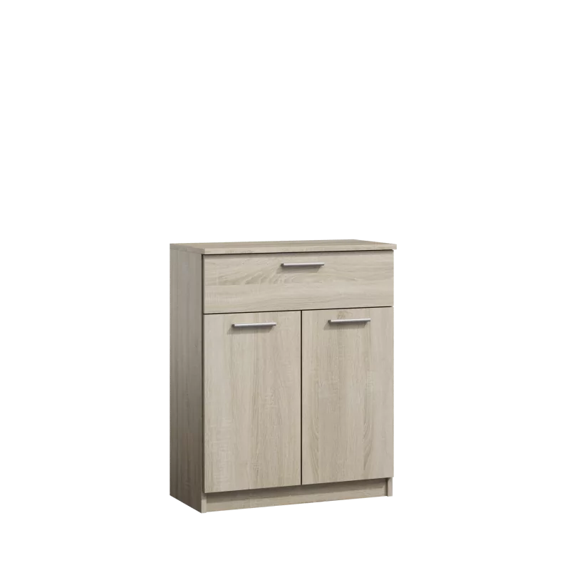 Commode SONOMA 2 portes & 1 tiroir aspect chêne clair – Meuble de rangement moderne | Golddeco