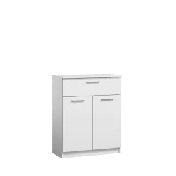 Commode BLANCHE 2 portes & 1 tiroir – Meuble de rangement moderne | Golddeco
