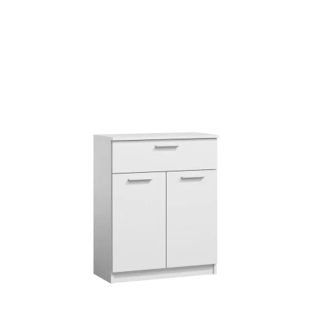 Commode BLANCHE 2 portes & 1 tiroir – Meuble de rangement moderne | Golddeco