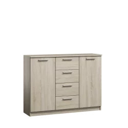 Buffet SONOMA – 2 portes & 4 tiroirs aspect chêne clair