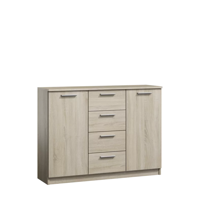 Buffet SONOMA 2 portes & 4 tiroirs aspect chêne clair – Rangement moderne et élégant | Golddeco