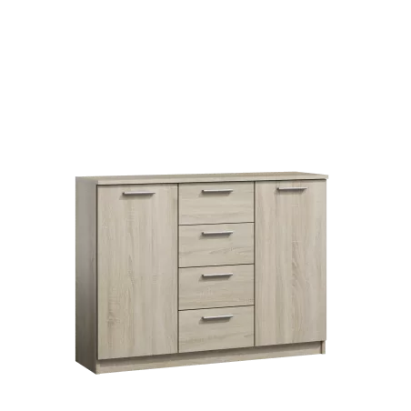 Buffet SONOMA 2 portes & 4 tiroirs aspect chêne clair – Rangement moderne et élégant | Golddeco