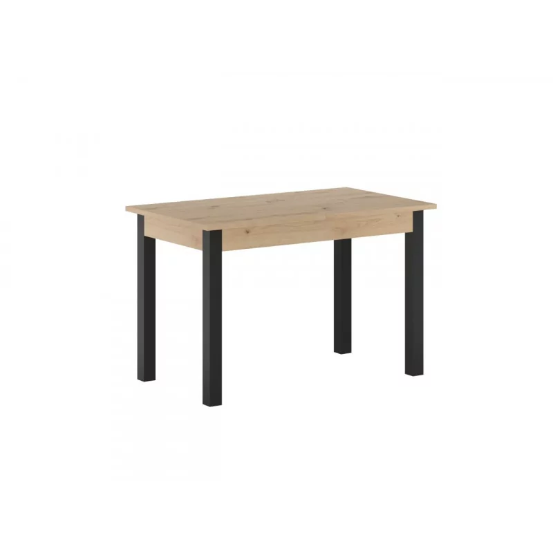 Table Nora – Chêne artisanal & noir extensible