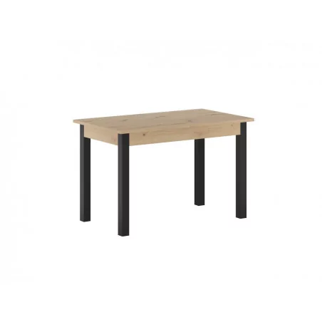 Table Nora – Chêne artisanal & noir extensible