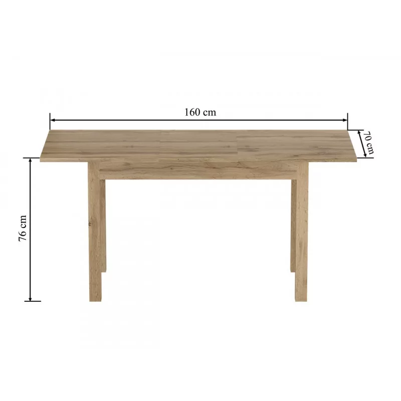 Table Nora – Chêne clair & blanc cassé extensible