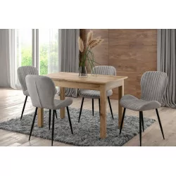 Table Nora – Chêne clair & blanc cassé extensible