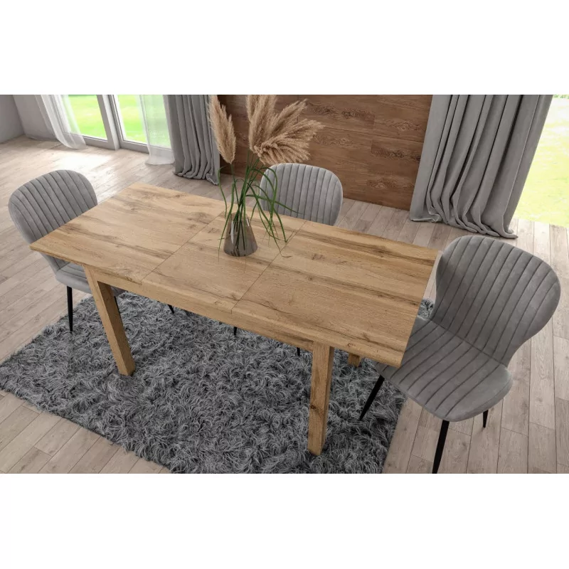 Table Nora – Chêne clair & blanc cassé extensible
