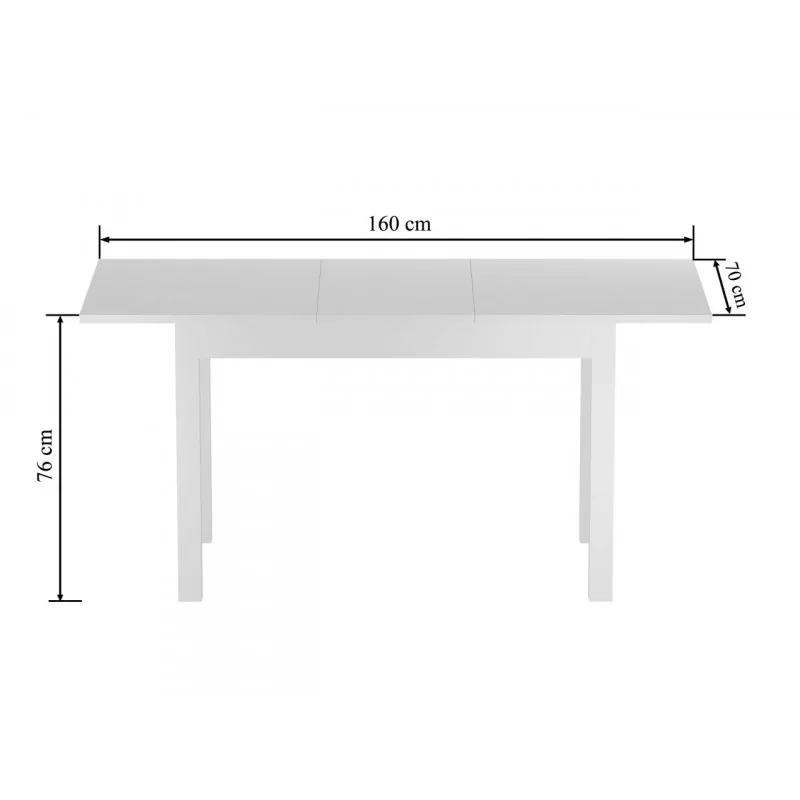 Table Nora – Blanc mat extensible Golddeco