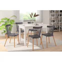 Table Nora – Blanc mat extensible Golddeco