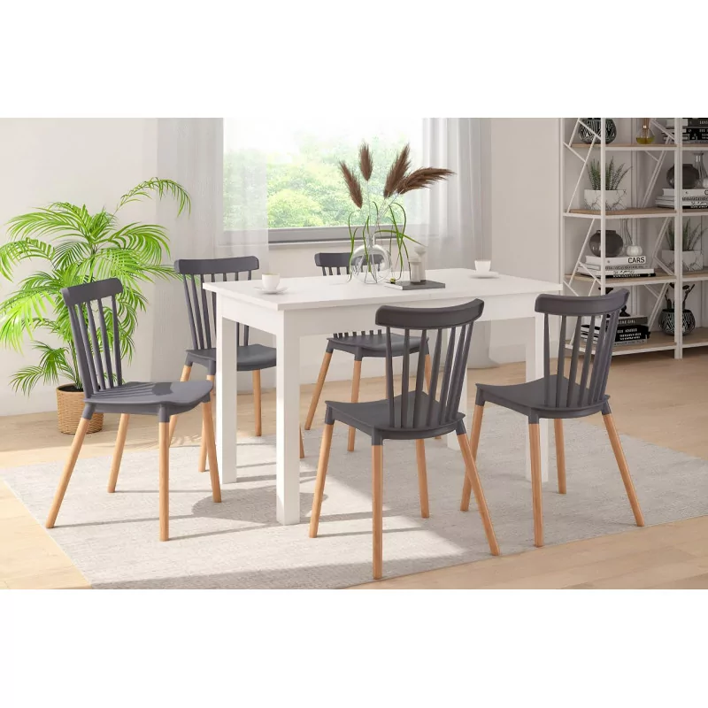 Table Nora – Blanc mat extensible Golddeco