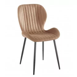 Chaise Harbour velours marron cappuccino – Élégance & confort Golddeco