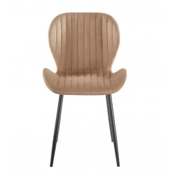 Chaise Harbour velours marron cappuccino – Élégance & confort Golddeco