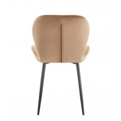 Chaise Harbour velours marron cappuccino – Élégance & confort Golddeco