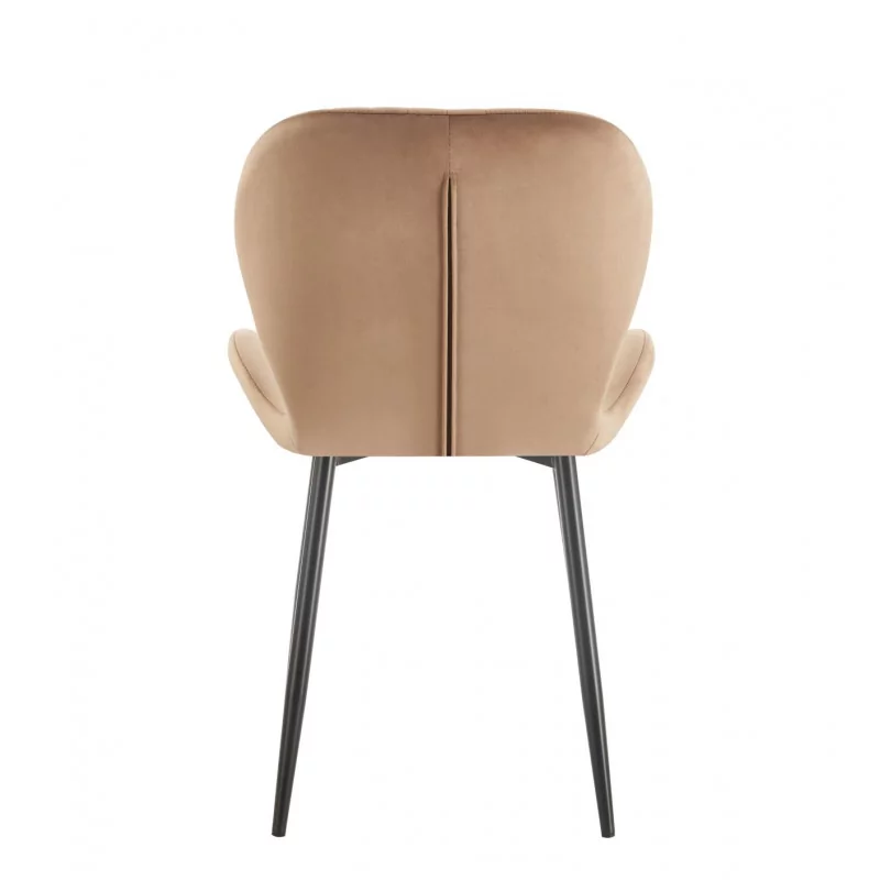 Chaise Harbour velours marron cappuccino – Élégance & confort Golddeco