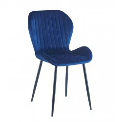 Chaise Harbour velours bleu royal – Élégance moderne Golddeco
