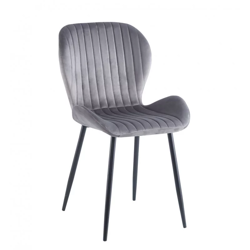 Chaise Harbour velours gris perle – Chic & modernité Golddeco