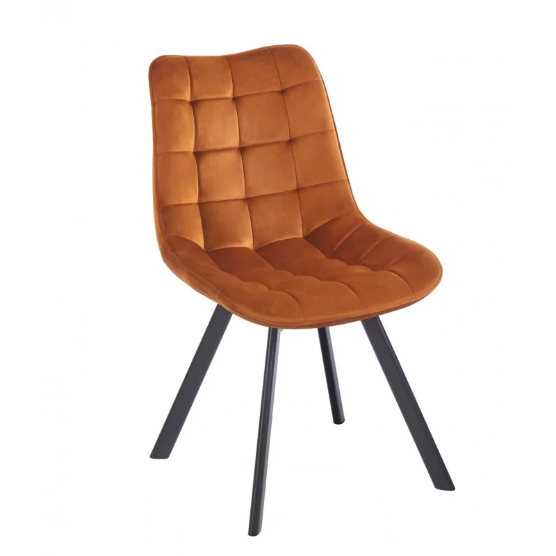 Chaise London velours cannelle – Élégance moderne Golddeco