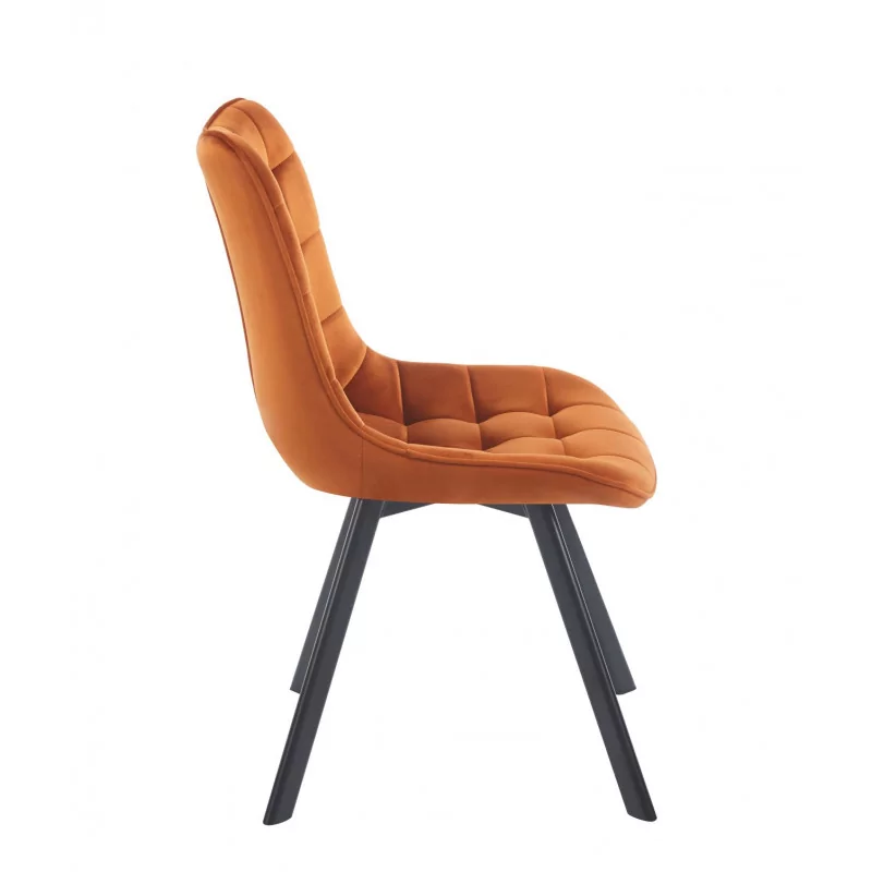 Chaise London velours cannelle – Élégance moderne Golddeco