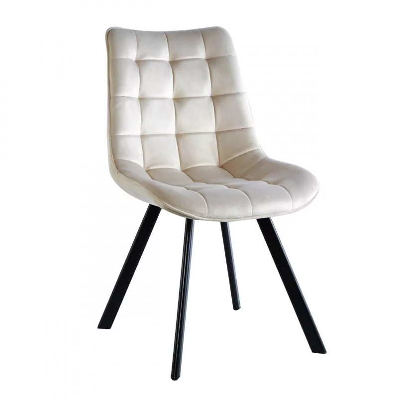 Chaise London velours beige champagne – Élégance intemporelle Golddeco