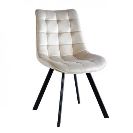 Chaise London velours beige champagne – Élégance intemporelle Golddeco