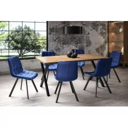 Chaise London velours bleu royal – Élégance moderne Golddeco