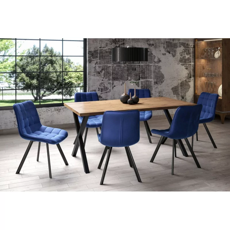 Chaise London velours bleu royal – Élégance moderne Golddeco