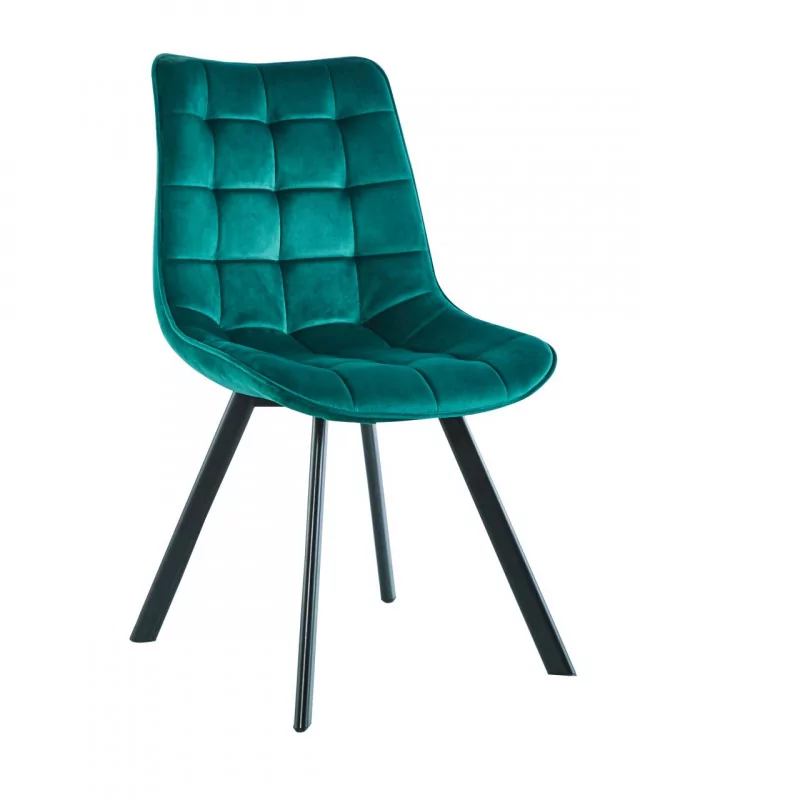 Chaise London velours vert émeraude – Élégance audacieuse Golddeco
