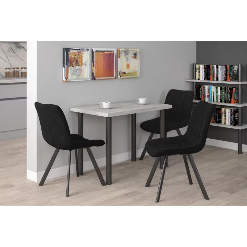 Chaise London velours noir carbone – Élégance absolue Golddeco