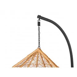 Lot 2 chaises suspendues NEST – Naturel & base noire (L + XL)