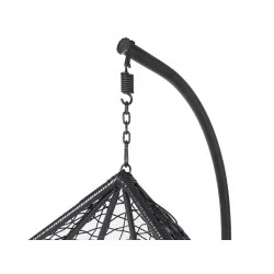 Lot 2 chaises suspendues NEST – Noires & coussins gris (L + XL)