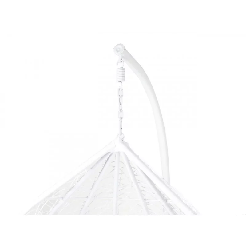 Lot 2 chaises suspendues NEST – Blanches & coussins gris (L + XL)