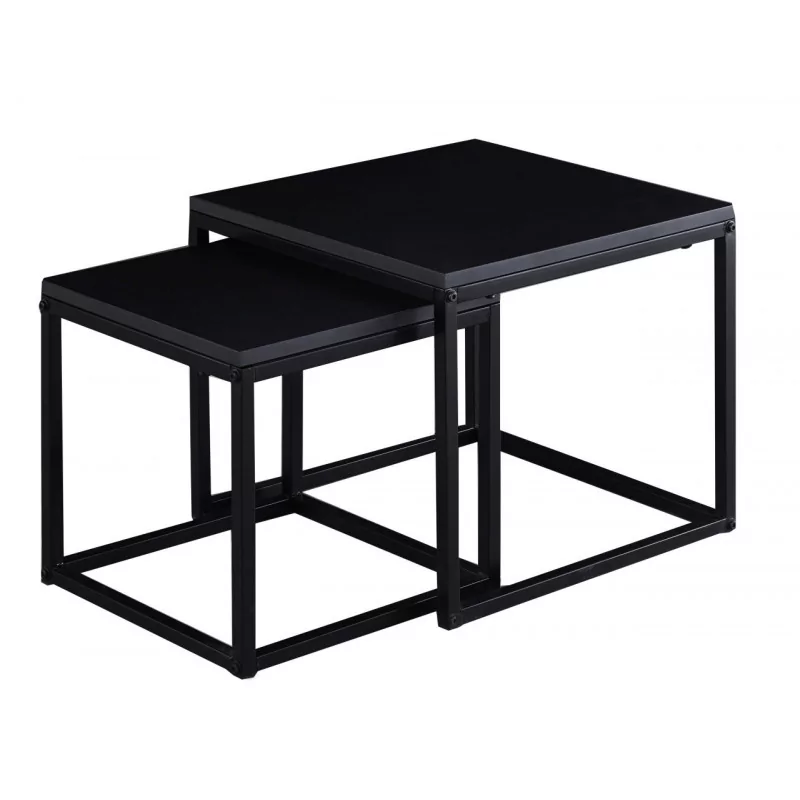 Tables SQUARE Noires – Lot 2 Tables Design Moderne