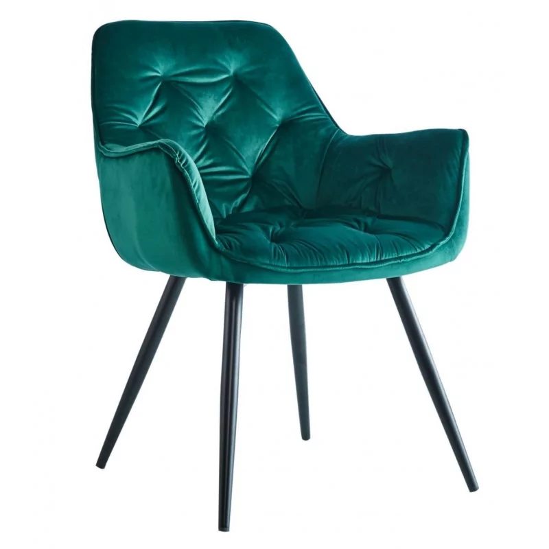 Chaise Milano velours vert émeraude – Chic intemporel Golddeco