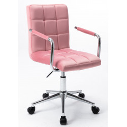 Fauteuil de Bureau Milano Velours – Rose & Chrome
