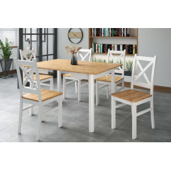 Chaise bois blanc & assise aspect chêne doré – Style scandinave Golddeco