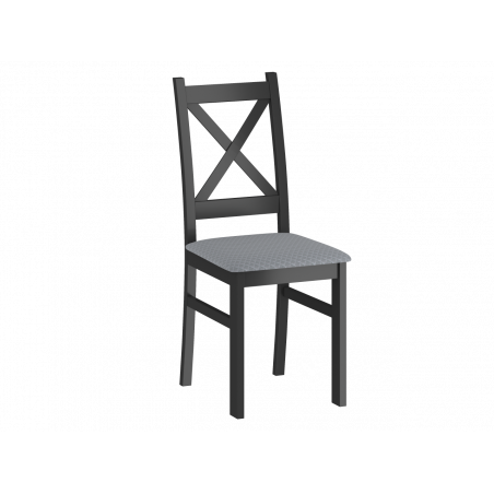 Chaise bois noir & assise tissu gris – Élégance contemporaine Golddeco