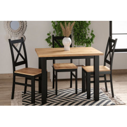 Table Monte – Chêne doré & noir Golddeco