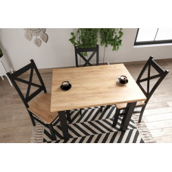 Table Monte – Chêne doré & noir Golddeco