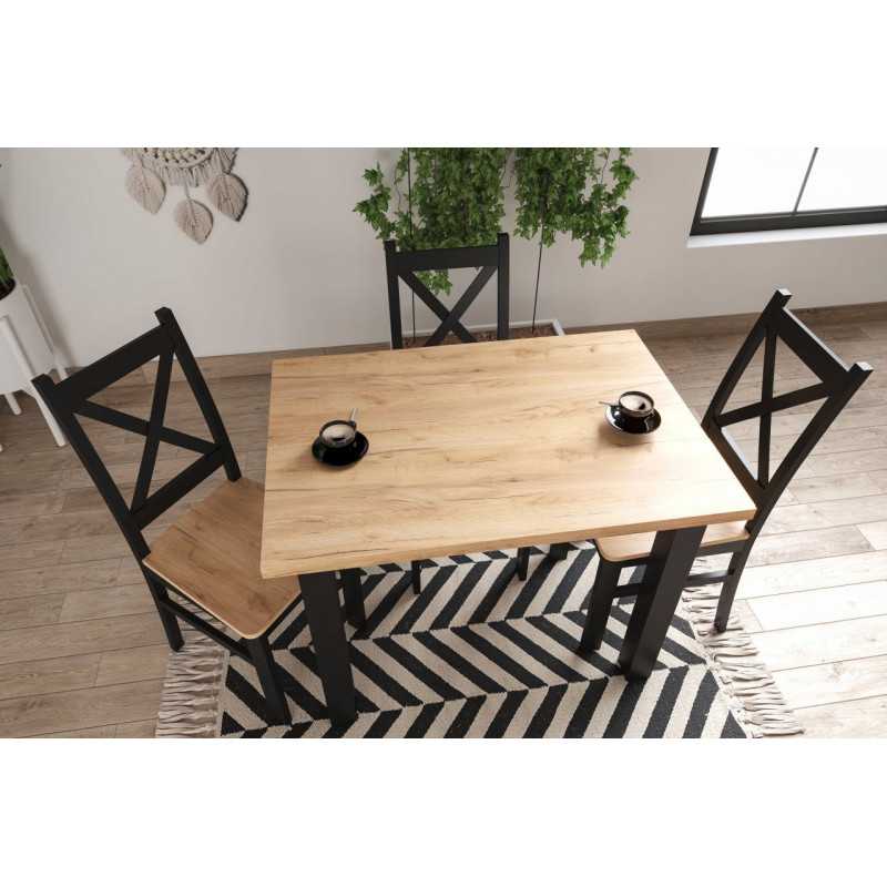 Table Monte – Chêne doré & noir Golddeco