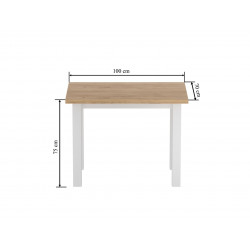 Table Monte – Chêne doré & blanc Golddeco