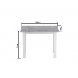 Table Monte – Aspect béton & blanc Golddeco