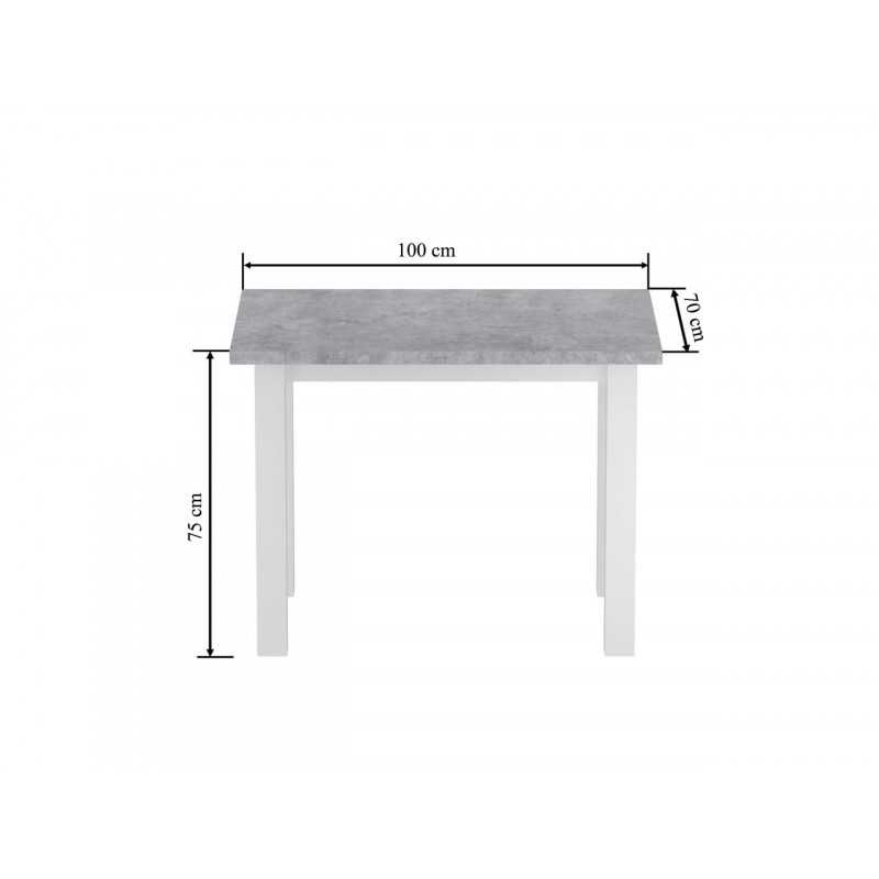 Table Monte – Aspect béton & blanc Golddeco