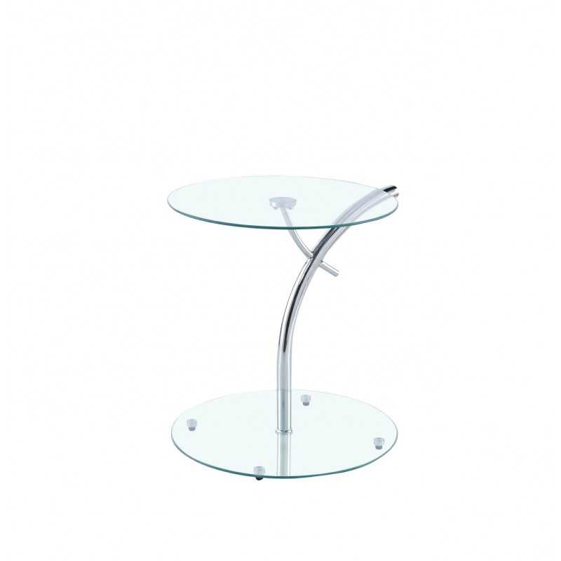 Table d'Appoint Ronde Verre & Métal – Design Contemporain Élégant