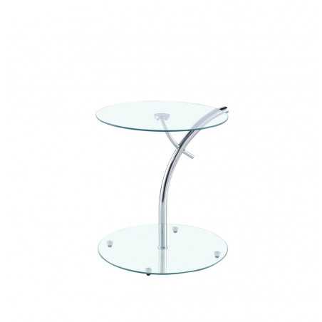 Table d'Appoint Ronde Verre & Métal – Design Contemporain Élégant