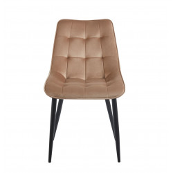 Chaise Victor velours marron cappuccino – Élégance et confort Golddeco