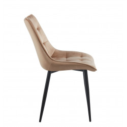 Chaise Victor velours marron cappuccino – Élégance et confort Golddeco