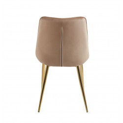 Chaise Victor velours cappuccino – Élégance dorée Golddeco